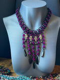 Past Lives No. 1: Purple & Black Rhinestone Bib Necklace