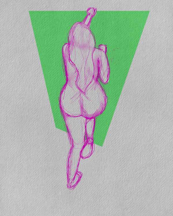 Pink lady, back (sketch)